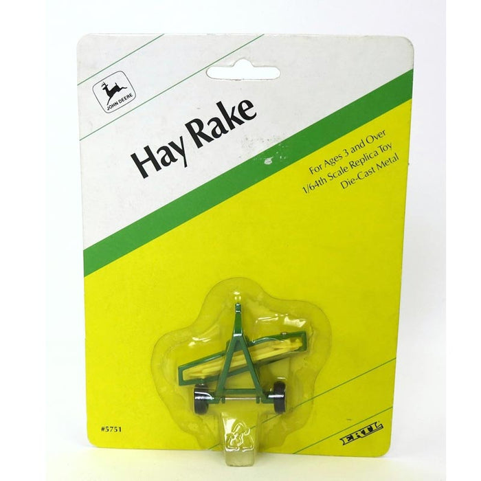 1/64 John Deere Hay Rake with Yellow Rake by ERTL