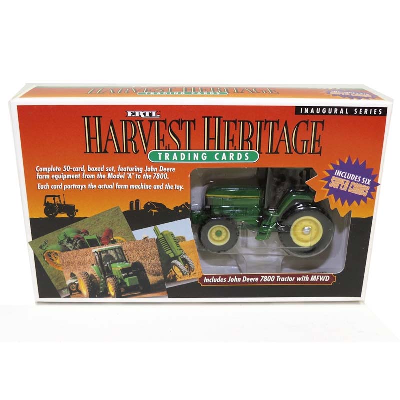 1/64 John Deere 7800 FWA Tractor with ERTL John Deere Harvest Heritage Trading Cards
