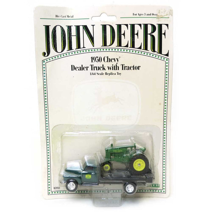 1/64 John Deere 1950 Chevy Flatbed Truck with John Deere GP Tractor