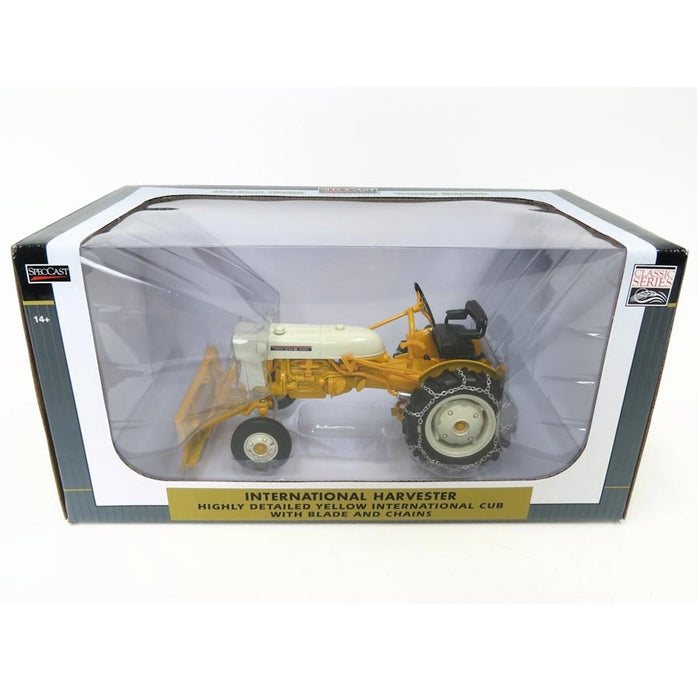 1/16 High Detail Yellow IH Cub with Blade and Chains