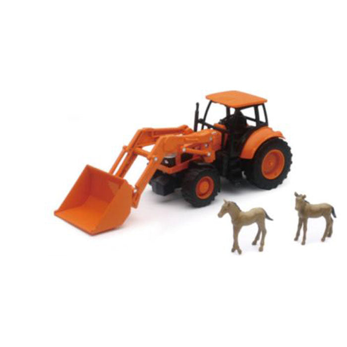 1/32 Kubota M5 Tractor with Loader & Horses by New Ray AS-05685