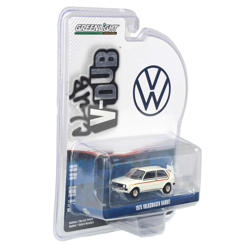 1/64 1975 Volkswagen Rabbit, Pastel White with Custom Stripes, Club Vee-Dub Series 14