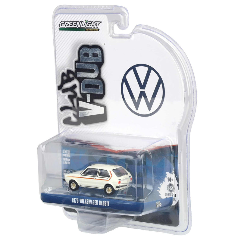 1/64 1975 Volkswagen Rabbit, Pastel White with Custom Stripes, Club Vee-Dub Series 14