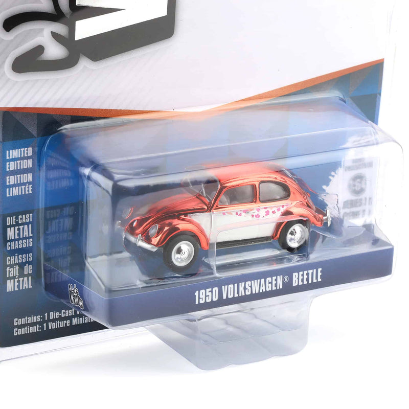 Red Chrome Chase ~ 1/64 1950 Volkswagen Beetle, Botanical Beetle, Club Vee-Dub Series 21
