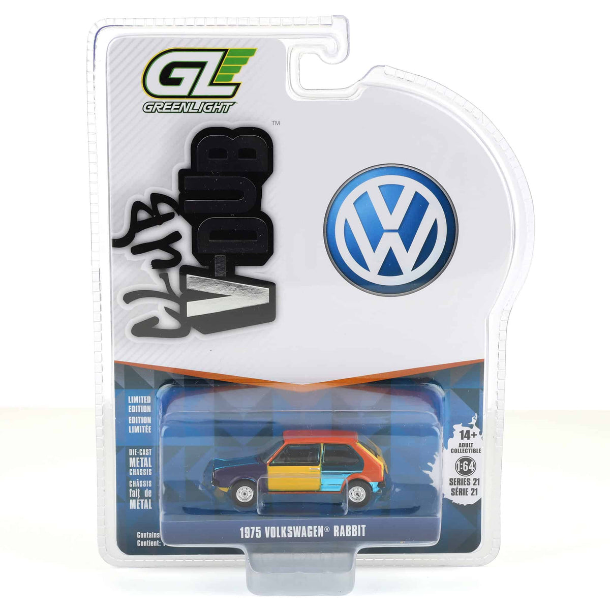 Blue Chrome Chase ~ 1/64 1975 Volkswagen Rabbit Harlequin Tribute