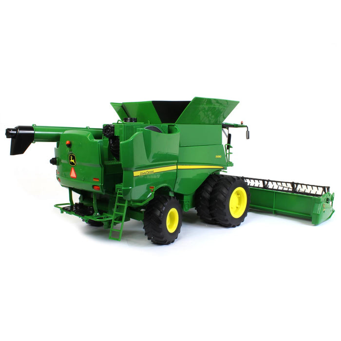 1/16 Big Farm John Deere S690 Combine with 12 Row Corn Head and Grain Head