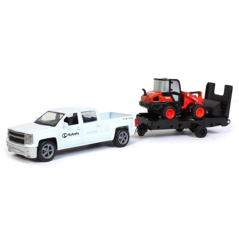1/43 Kubota Toy Set with Chevy Pickup Truck & Kubota R630 Small Wheel Loader by New Ray Toys