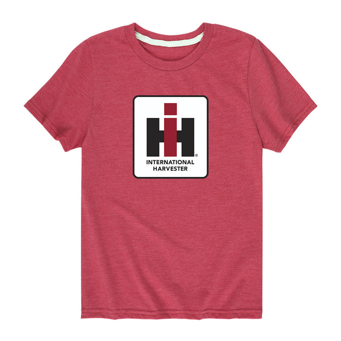 (B&D) YOUTH Square "IH Logo" Heather Red Short Sleeve T-Shirt - Damaged Item