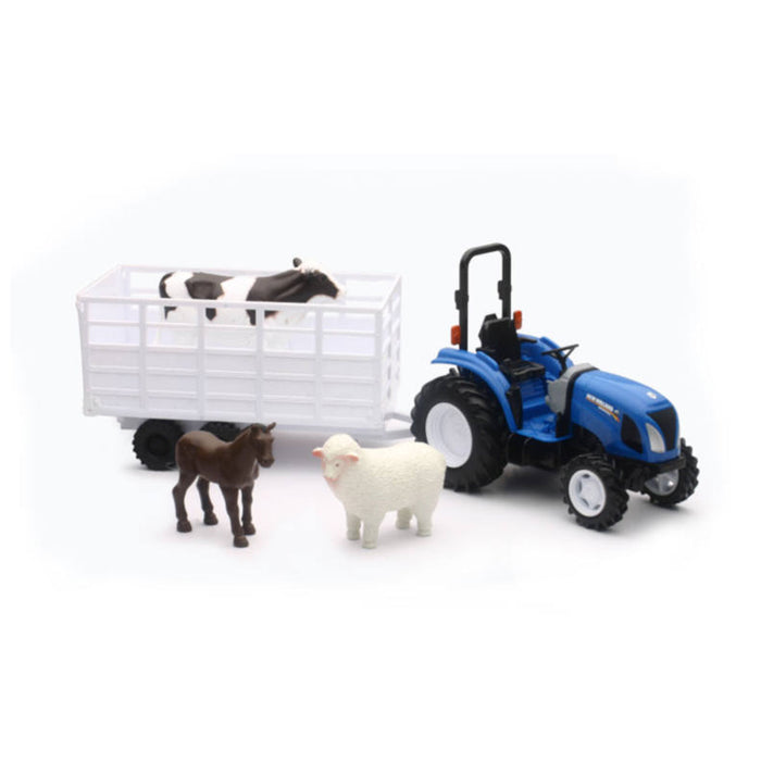 1/20 New Holland Boomer 55 with Wagon and Animals by New Ray 05735