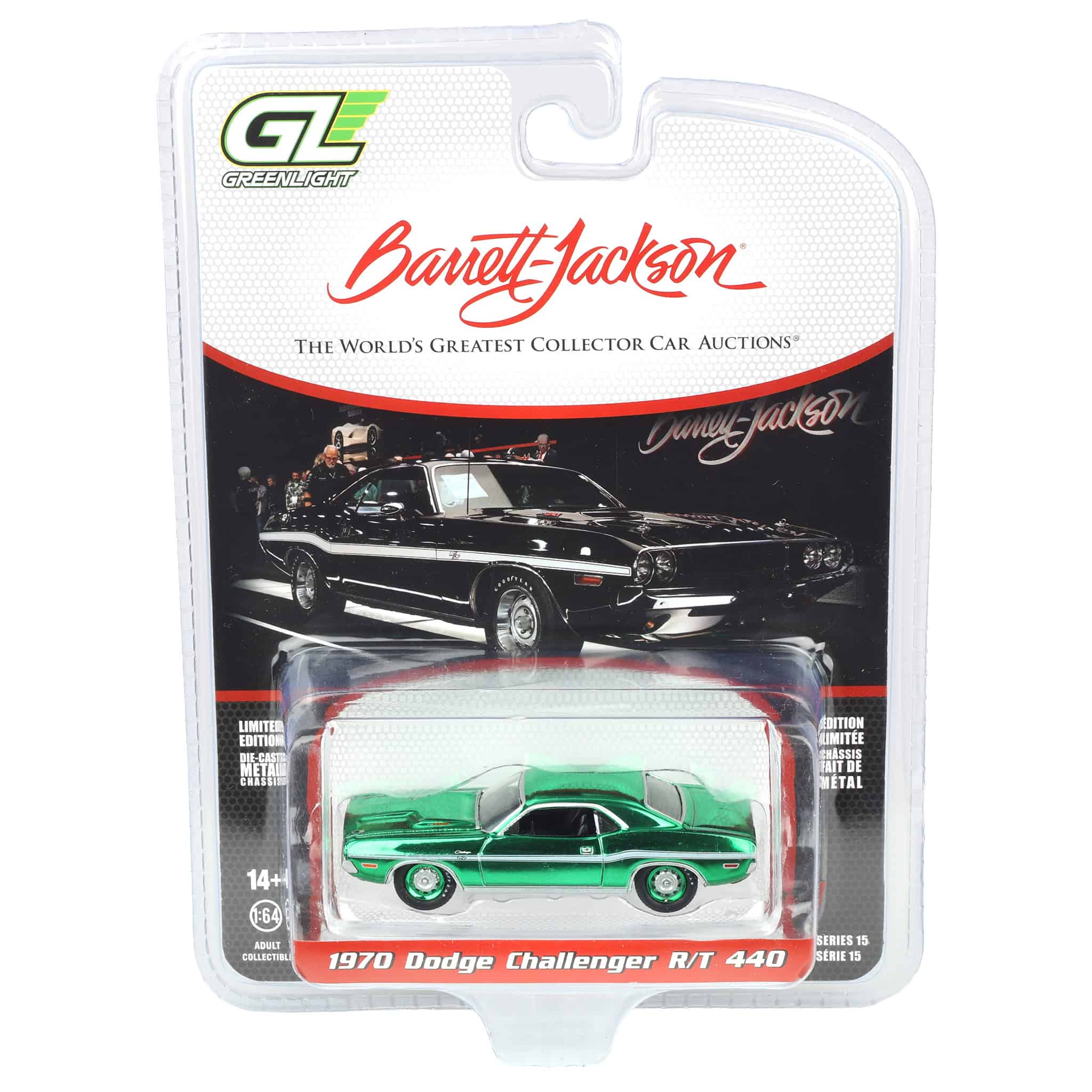 Green Chrome Chase Unit ~ 1/64 1970 Dodge Challenger R/T 440