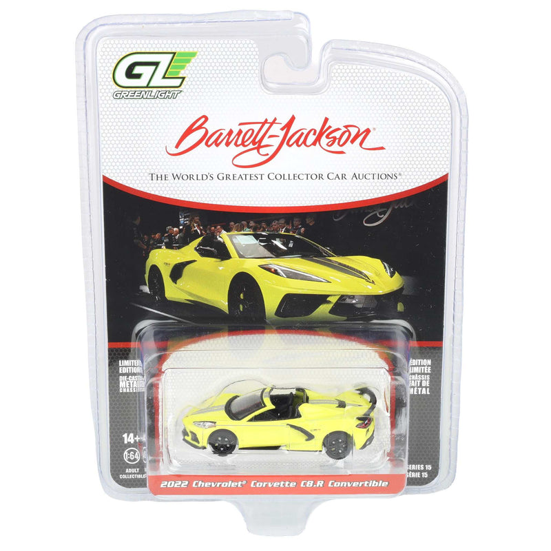 1/64 2022 Chevrolet Corvette C8.R Championship Edition Convertible, Scottsdale 2024, Yellow, Barrett-Jackson Series 15
