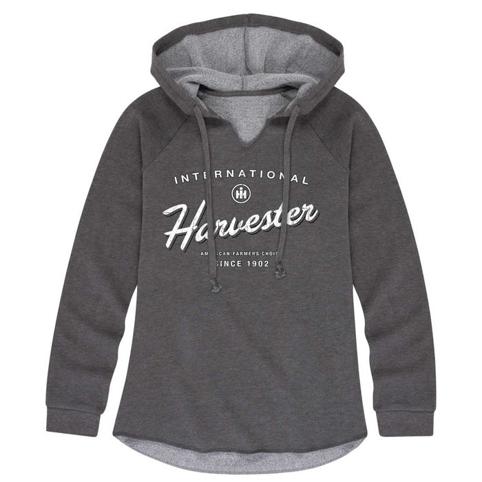 IH American Farmer's Choice Ladies Heather Charcoal Hooded Sweatshirt