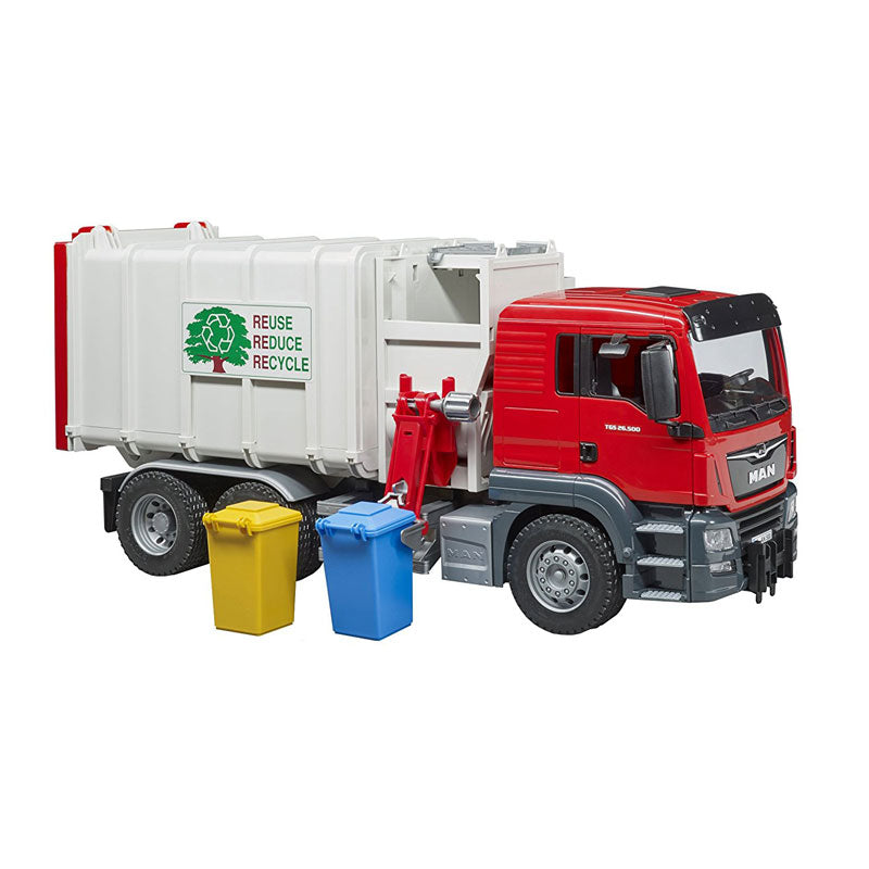 (B&D) 1/16 MAN TGS Side Loading Garbage Truck by Bruder - Damaged Item