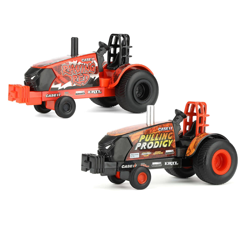 Set of 2 ~ 1/64 Case IH Magnum "Raving Red" & "Pulling Prodigy" Pulling Tractors by ERTL