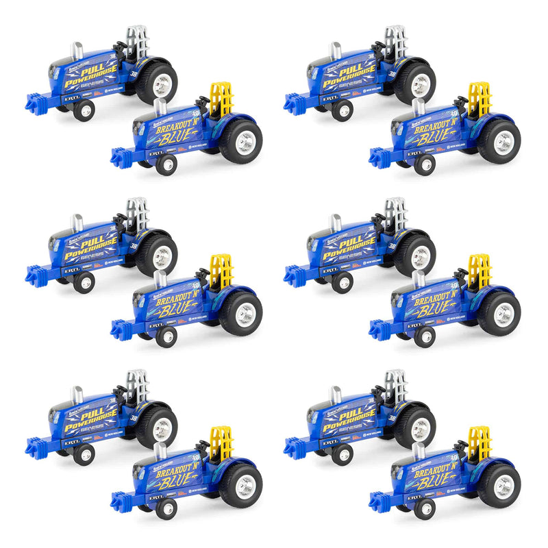 Sealed Case of 12 ~ 1/64 New Holland Pulling Tractor Set, "Breakout N' Blue" & "Pull Powerhouse"