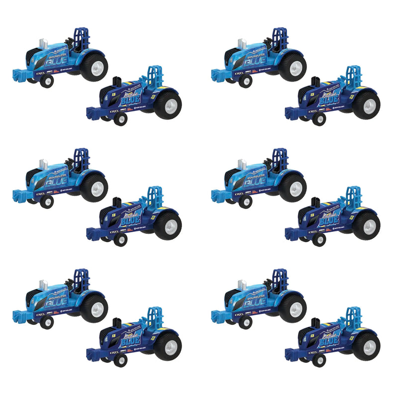 Sealed Case of 12 ~ 1/64 New Holland "Boundless Blue" & "Brilliant Blue" Pulling Tractors by ERTL