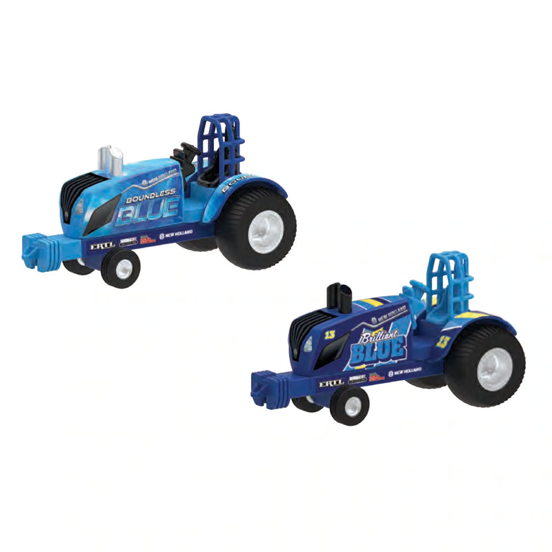Set of 2 ~ 1/64 New Holland "Boundless Blue" & "Brilliant Blue" Pulling Tractors by ERTL