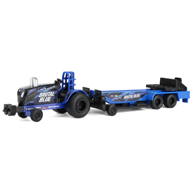 1/64 New Holland "Brutal Blue" Pulling Tractor with Sled by ERTL