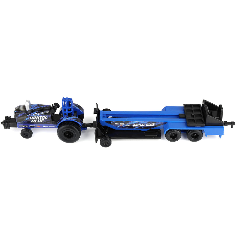 1/64 New Holland "Brutal Blue" Pulling Tractor with Sled by ERTL