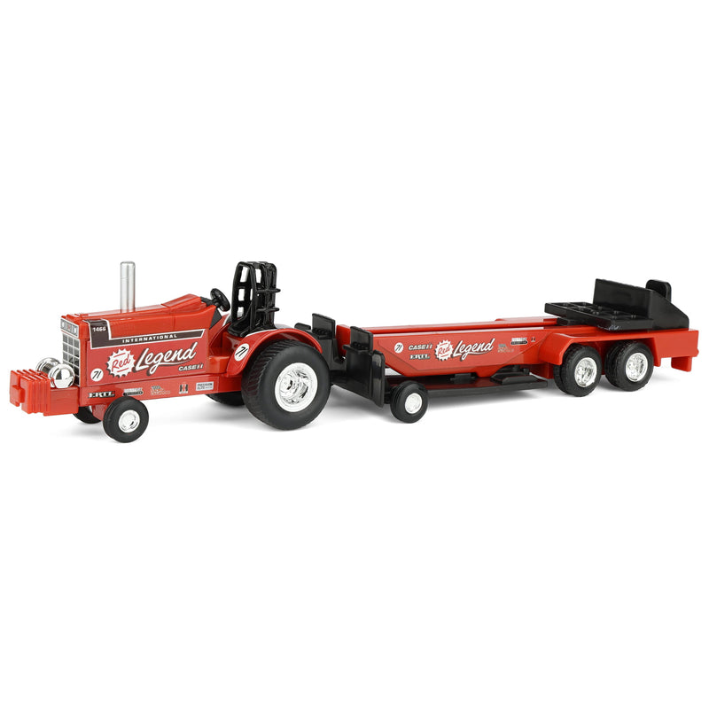 1/64 International Harvester "Red Legend" Pulling Tractor with Sled by ERTL