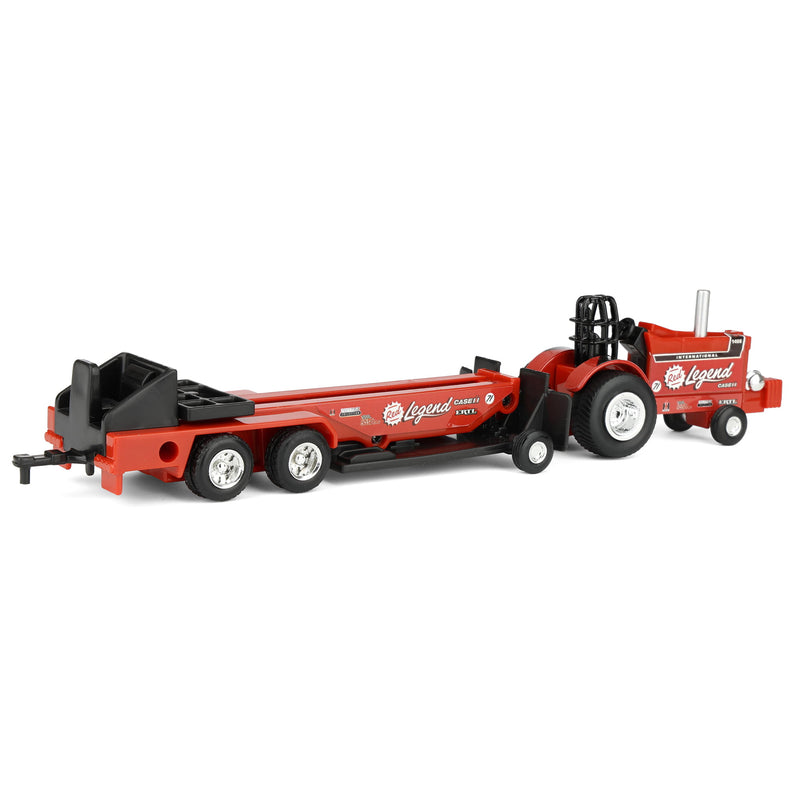1/64 International Harvester "Red Legend" Pulling Tractor with Sled by ERTL