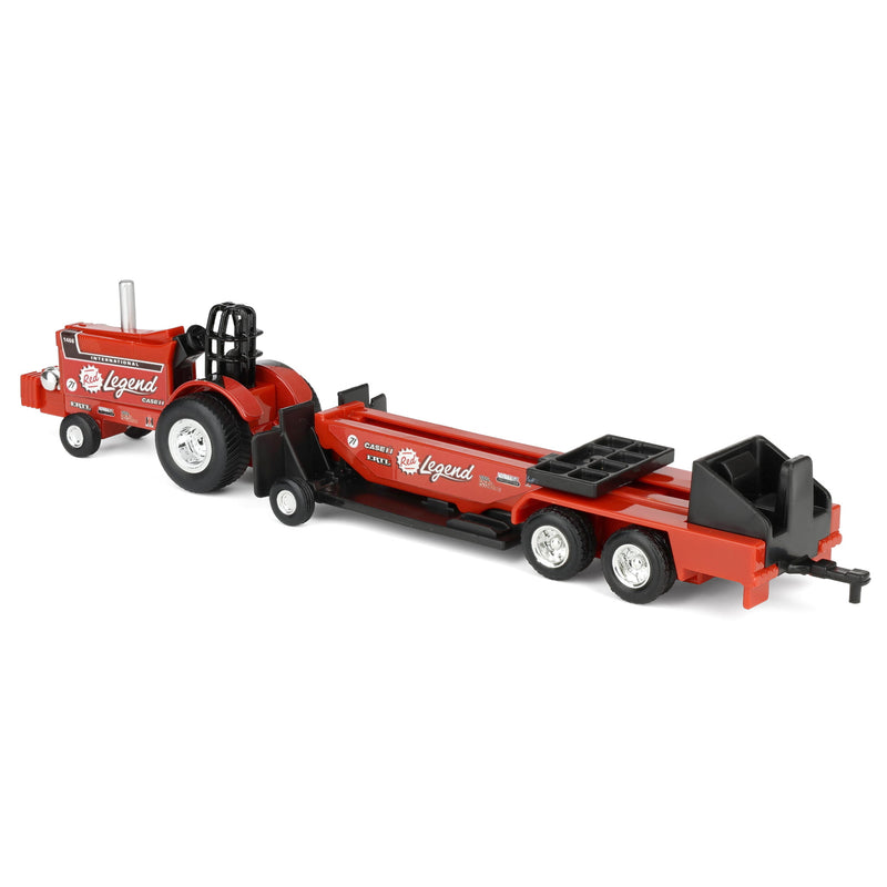 Set of 2 ~ 1/64 International Harvester "Red Legend" & "USA 250" Pulling Tractors with Sleds by ERTL