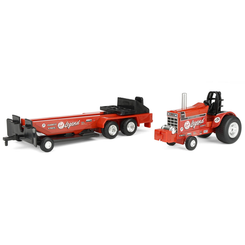1/64 International Harvester "Red Legend" Pulling Tractor with Sled by ERTL