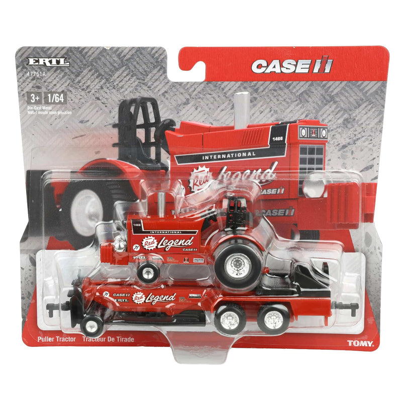 Set of 2 ~ 1/64 International Harvester "Red Legend" & "USA 250" Pulling Tractors with Sleds by ERTL