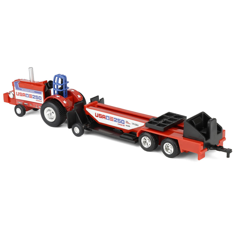 1/64 International Harvester "USA 250" Stars & Stripes Pulling Tractor with Sled by ERTL