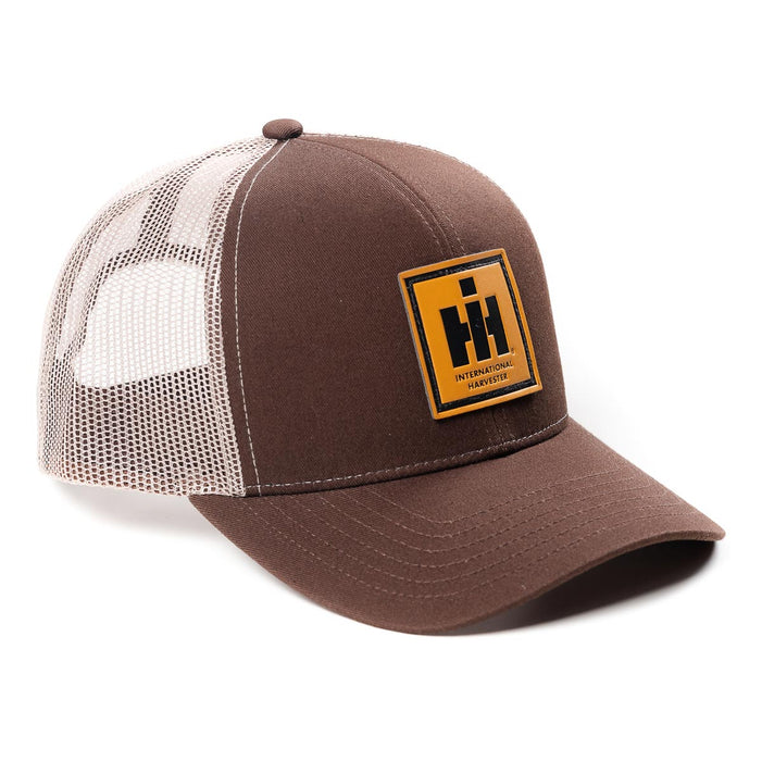 IH Logo Leather Emblem Brown Cap Mesh Back