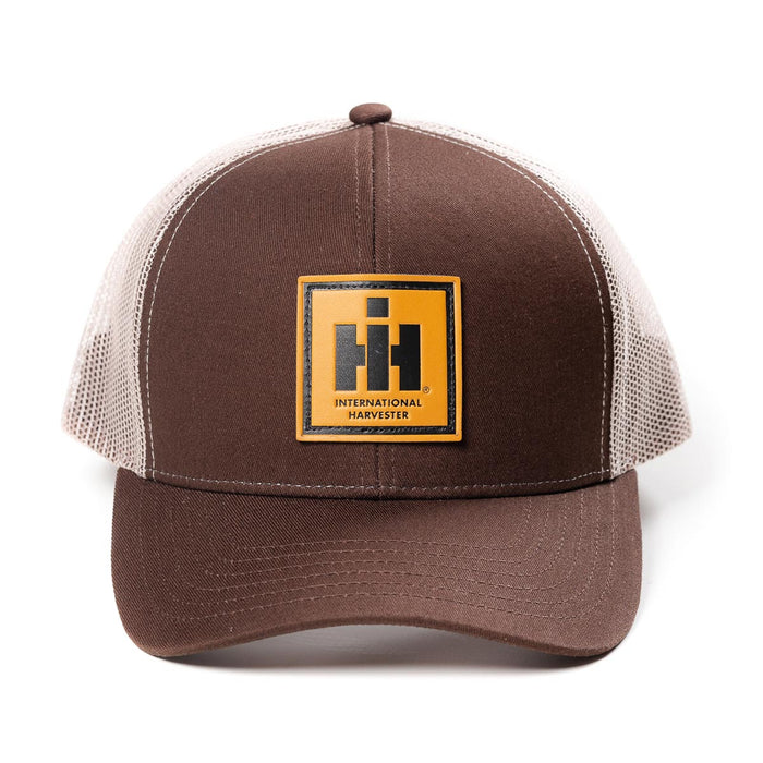 IH Logo Leather Emblem Brown Cap Mesh Back