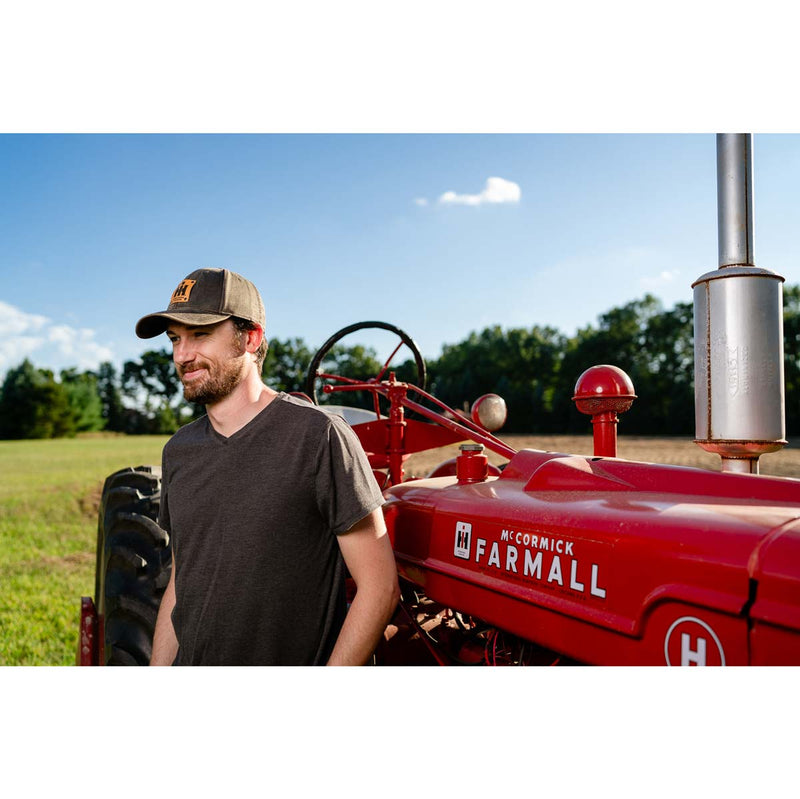 IH Logo Leather Emblem Oil Distressed Premium Cap