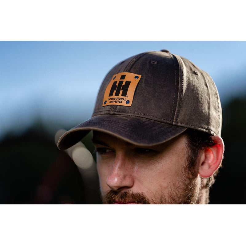 IH Logo Leather Emblem Oil Distressed Premium Cap