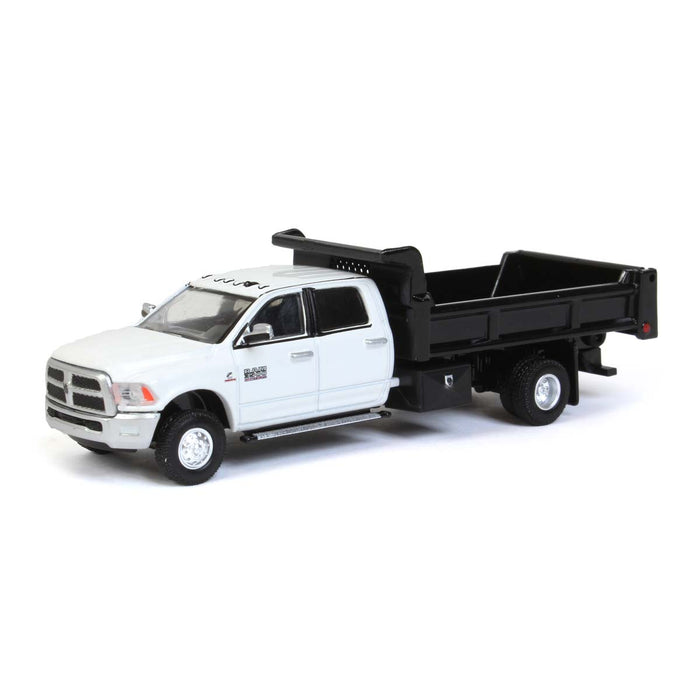 1/64 White 2018 Ram 3500 Dually with Black Dump Bed, Outback Toys Exclusive