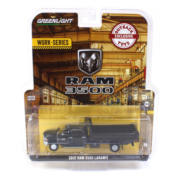 1/64 Black Crystal 2018 Ram 3500 Dually with Black Dump Bed, Outback Toys Exclusive