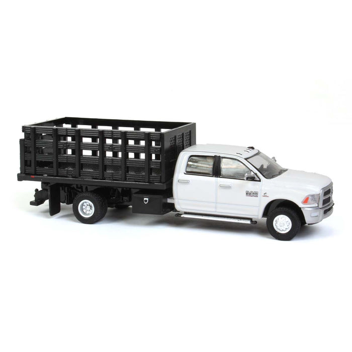 1/64 White 2018 Ram 3500 Dually with Black Stake Bed, Outback Toys Exclusive