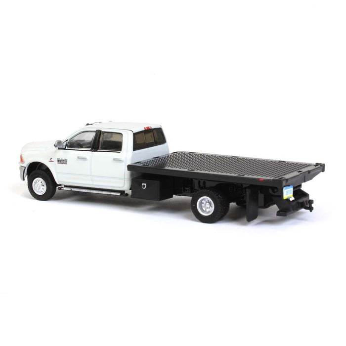 1/64 White 2018 Ram 3500 Dually with Black Stake Bed, Outback Toys Exclusive