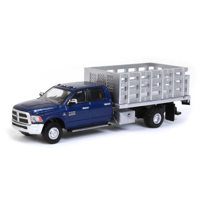 1/64 Blue 2018 Ram 3500 Dually with Silver Stake Bed, Outback Toys Exclusive