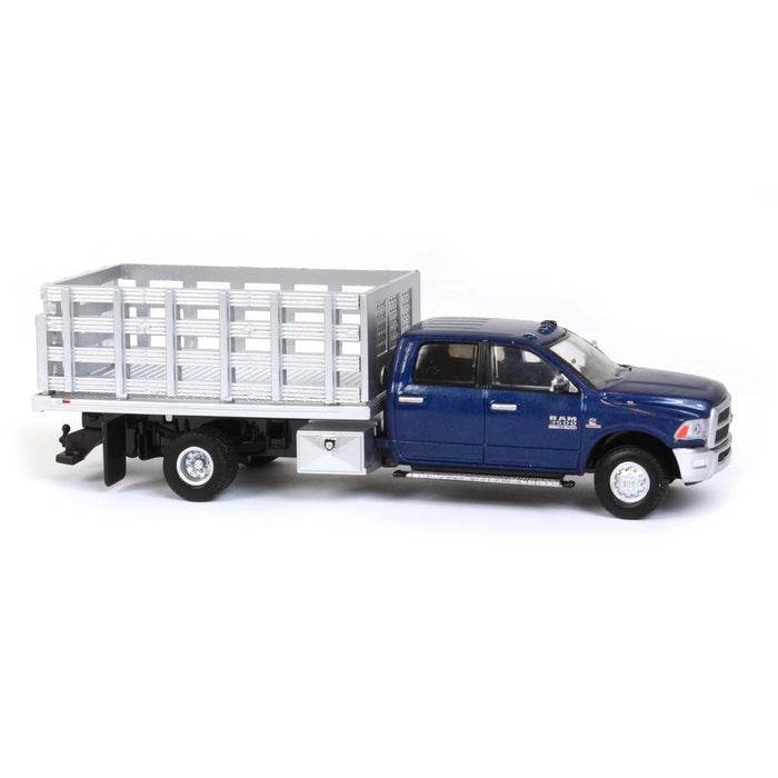 1/64 Blue 2018 Ram 3500 Dually with Silver Stake Bed, Outback Toys Exclusive