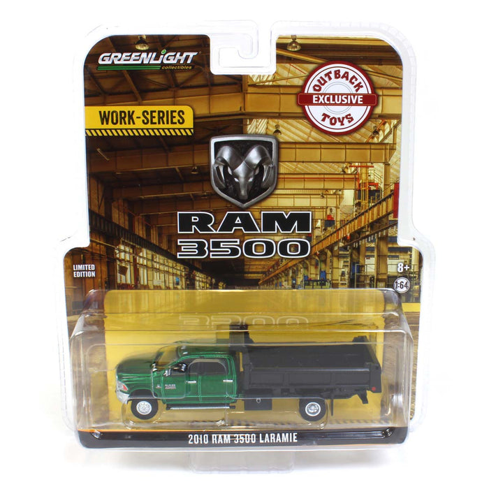 Green Chase Unit ~ 1/64 2018 Ram 3500 Dually, White w/ Black Dump Bed