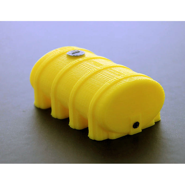 1/64 Yellow Elliptical Leg Tank, 2in Long,  3D Printed