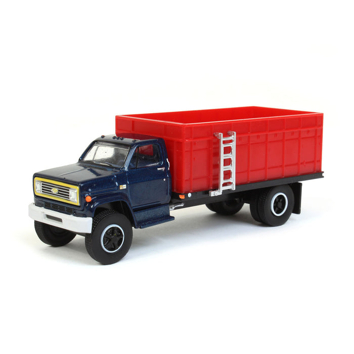 1/64 Exclusive Limited 1984 Chevy C-60 Grain Truck with Blue Cab
