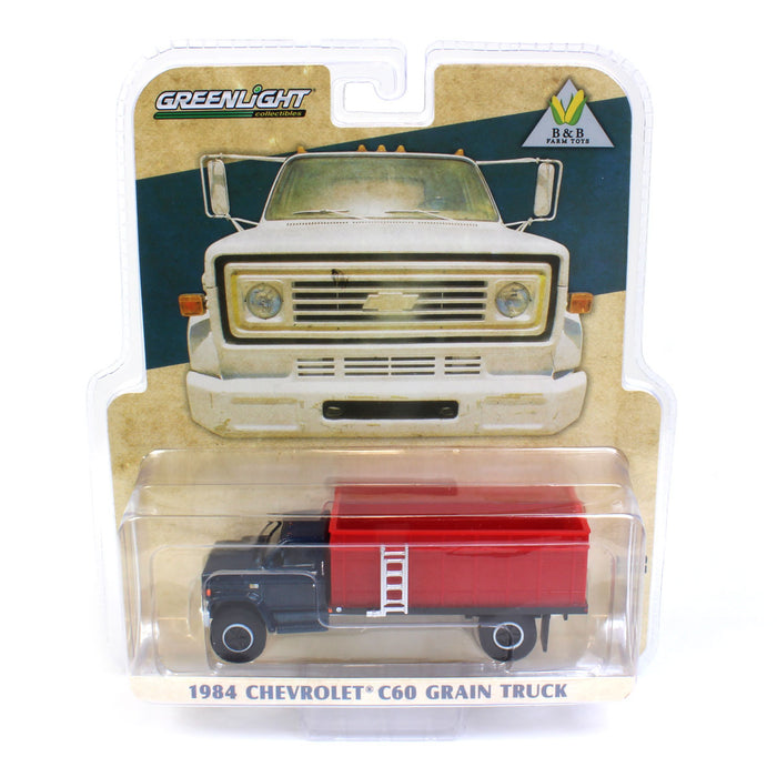 1/64 Exclusive Limited 1984 Chevy C-60 Grain Truck with Blue Cab