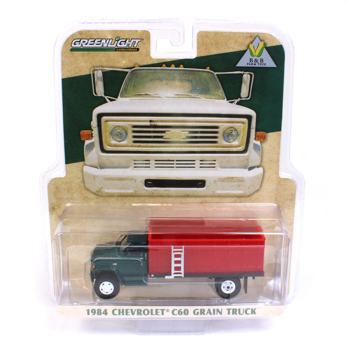 1/64 Exclusive Limited 1984 Chevy C-60 Grain Truck with Green Cab