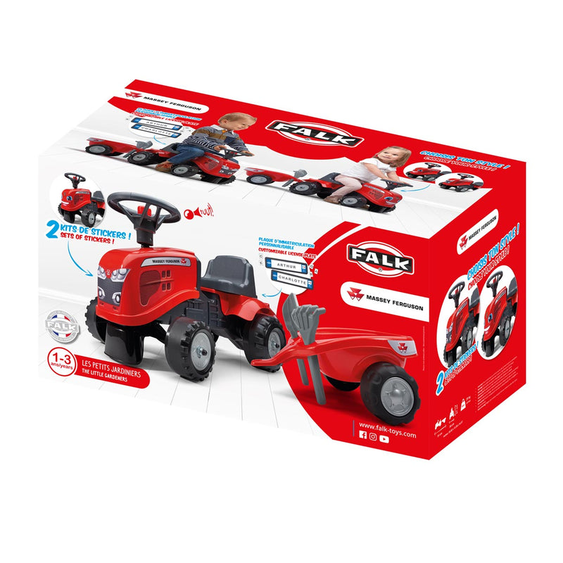 Massey Ferguson Push Along with Trailer with 2 Sets of Decals