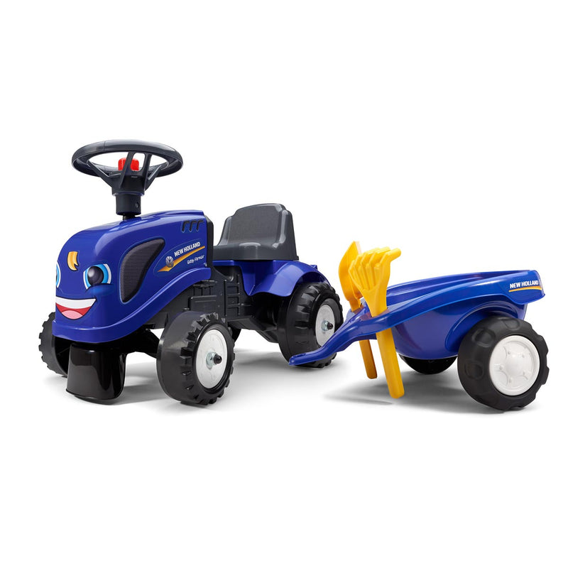 New Holland Ride On Tractor with Trailer, Gardening Tools and 2 Decal Sets