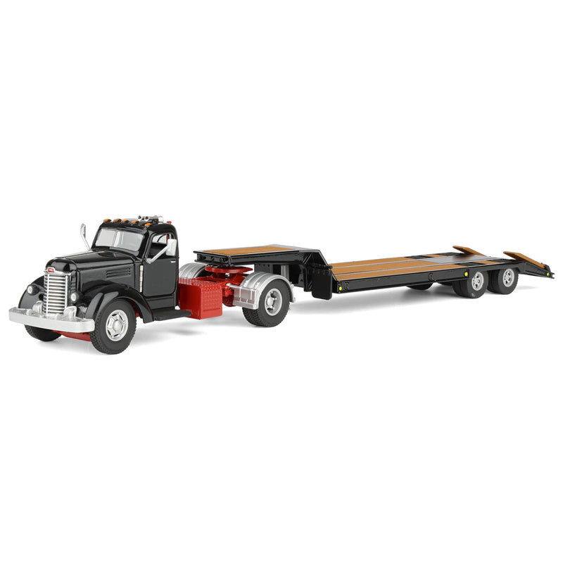 1/50 Black International KB-8 with Tandem Axle Lowboy Trailer