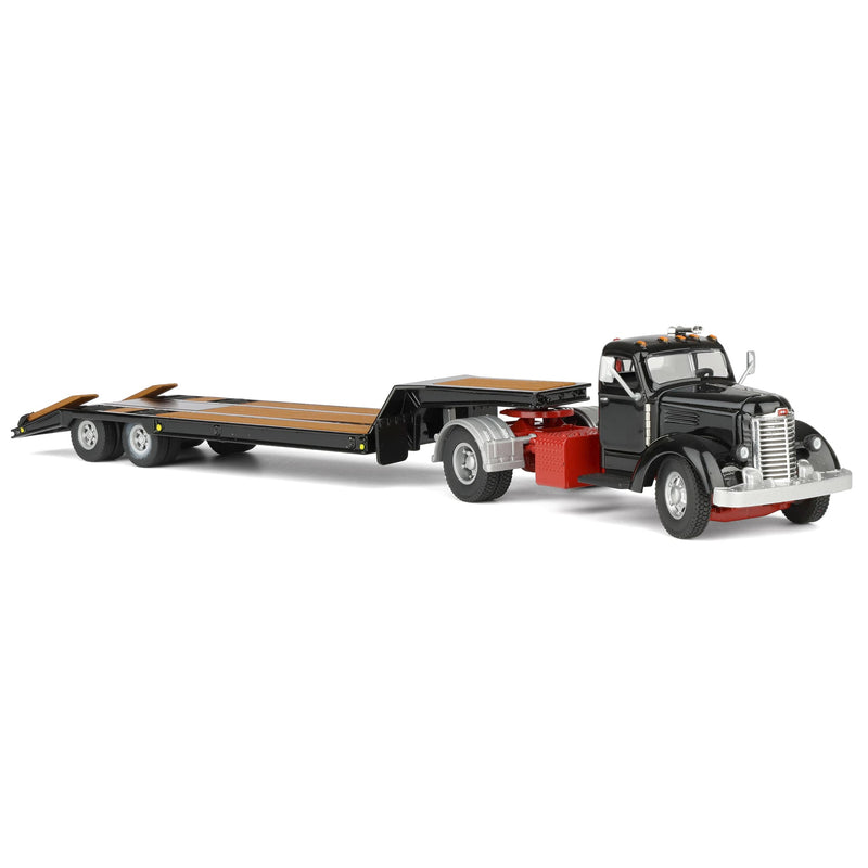1/50 Black International KB-8 with Tandem Axle Lowboy Trailer