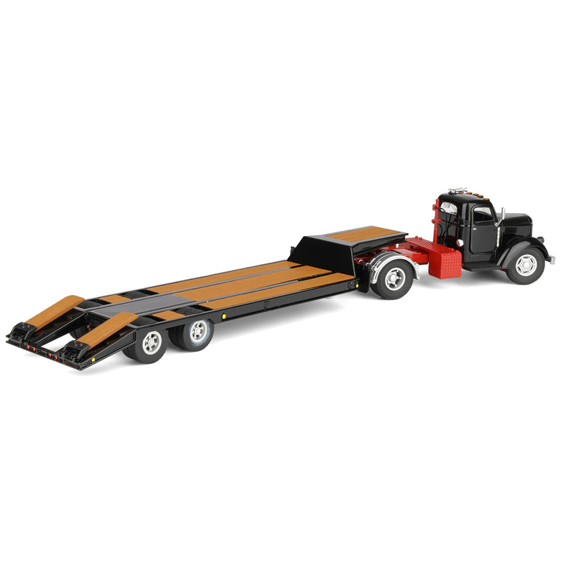 1/50 Black International KB-8 with Tandem Axle Lowboy Trailer