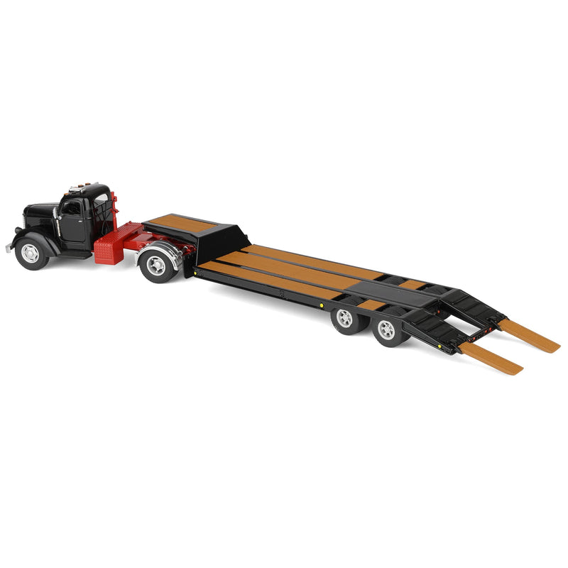 1/50 Black International KB-8 with Tandem Axle Lowboy Trailer